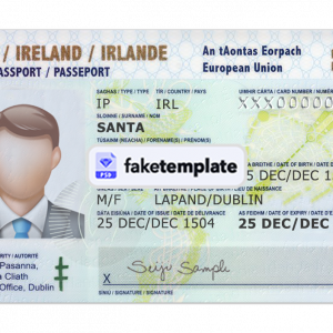 Ireland ID Card Template Psd